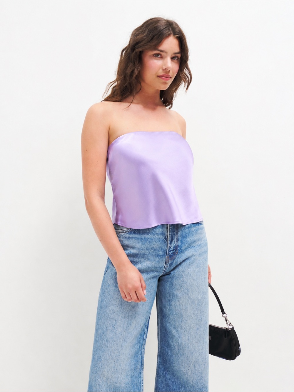Reformation spritz silk top purple strapless tank NWT summer going out trendy